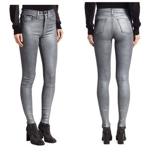 50% OFF Rag&Bone Gunmetal Metallic High Rise Ankle Skinny